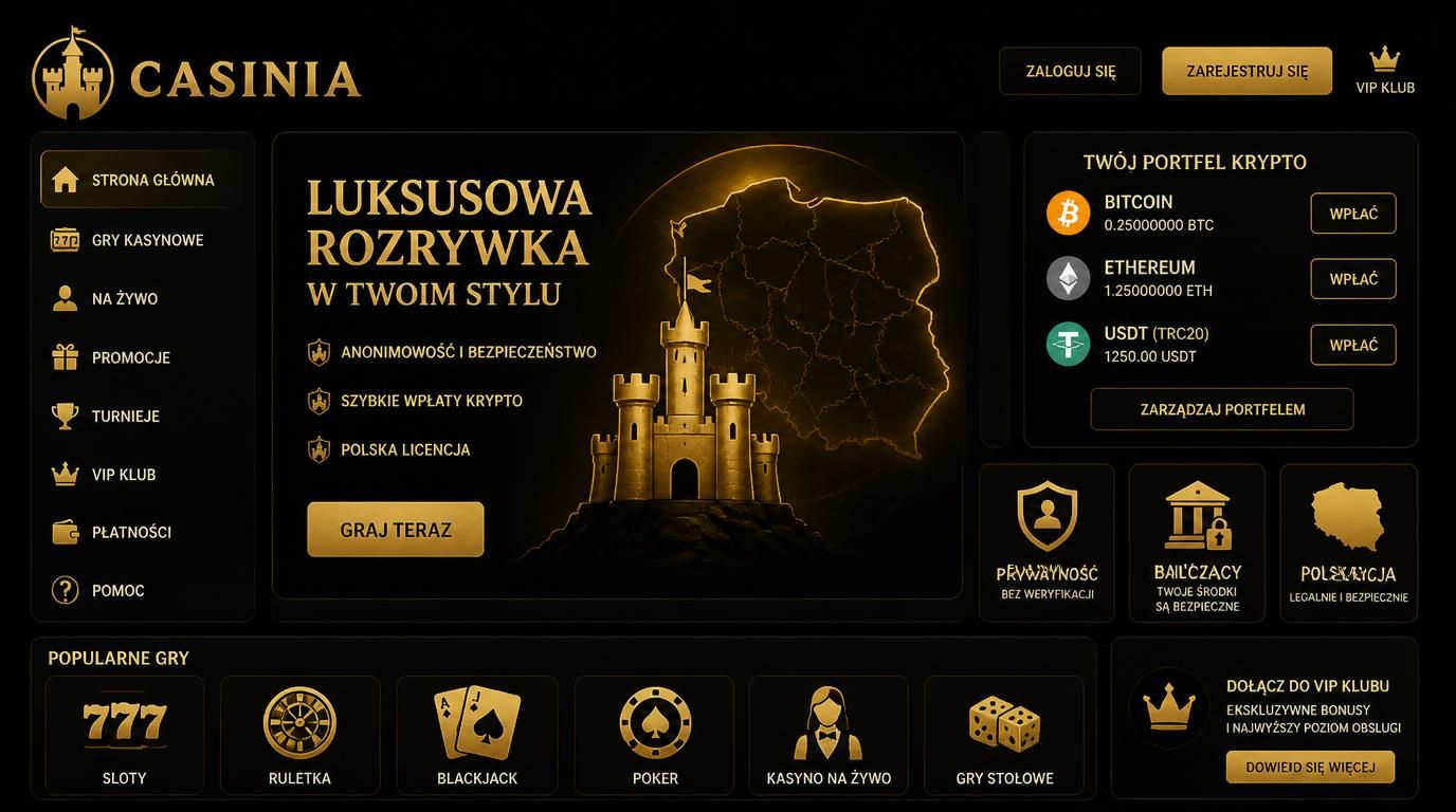 Ikony BTC i ETH nad mapą Polski, portfel kryptowalutowy, bank z zamkniętą zasłoną